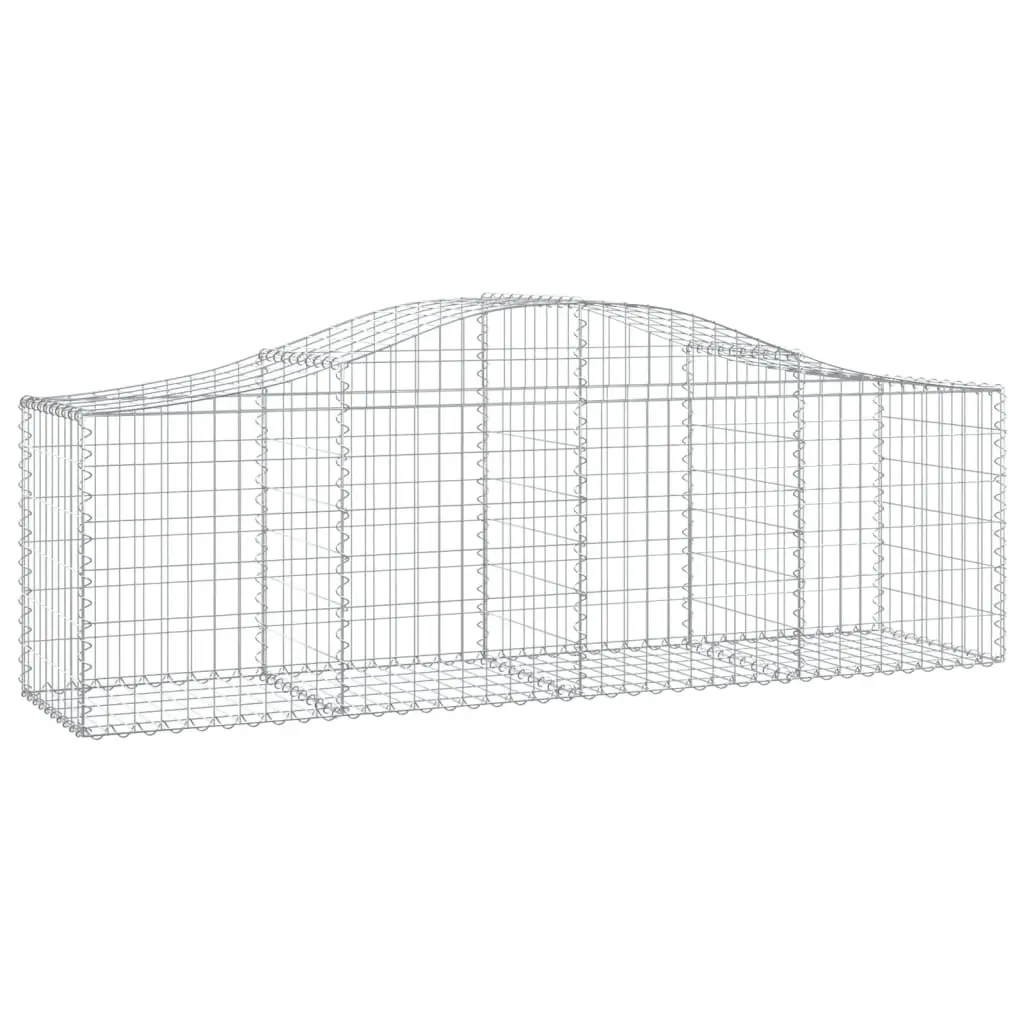 Arched Gabion Basket 200x50x60/80 cm Galvanised Iron 153393 - Home & Garden