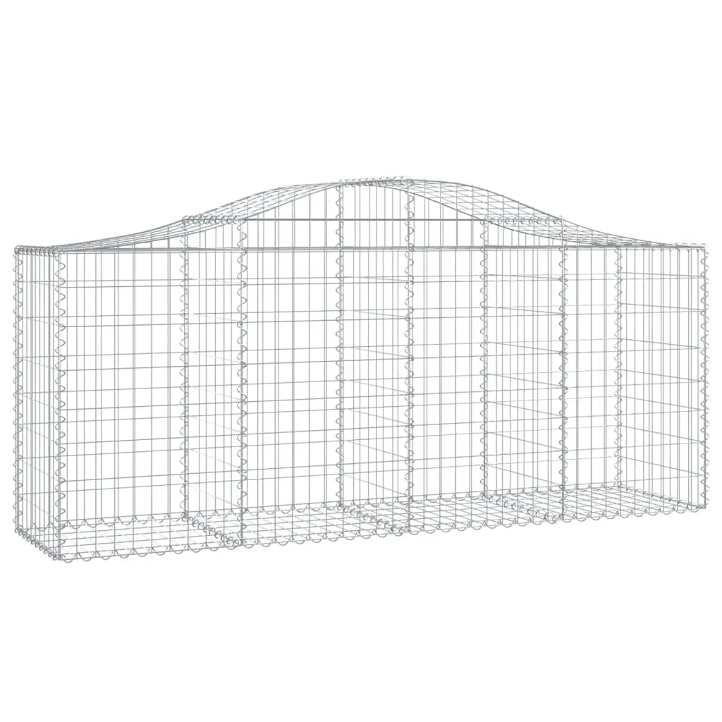 Arched Gabion Basket 200x50x80/100 cm Galvanised Iron 153394 - Home & Garden