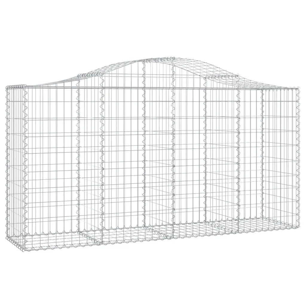 Arched Gabion Basket 200x50x100/120 cm Galvanised Iron 153395 - Home & Garden
