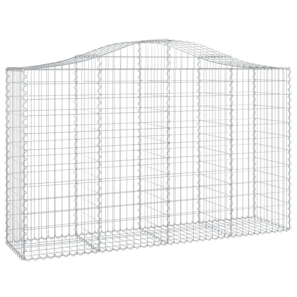 Arched Gabion Basket 200x50x120/140 cm Galvanised Iron 153396 - Home & Garden