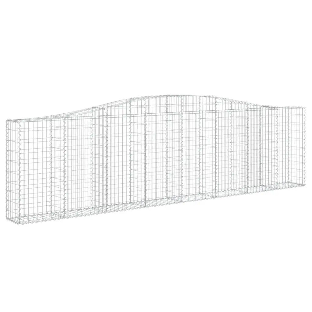 Arched Gabion Basket 400x30x100/120 cm Galvanised Iron 153405 - Home & Garden