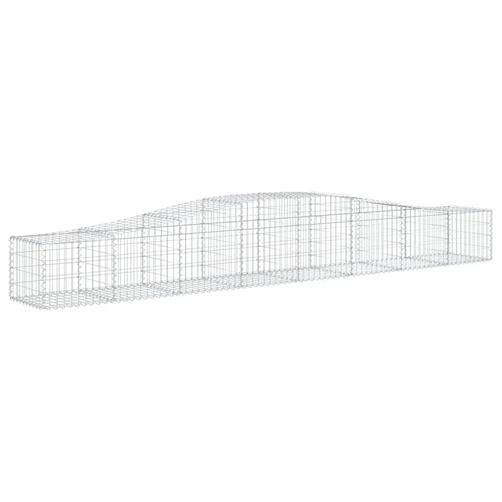 Arched Gabion Basket 400x50x40/60 cm Galvanised Iron 153412 - Home & Garden