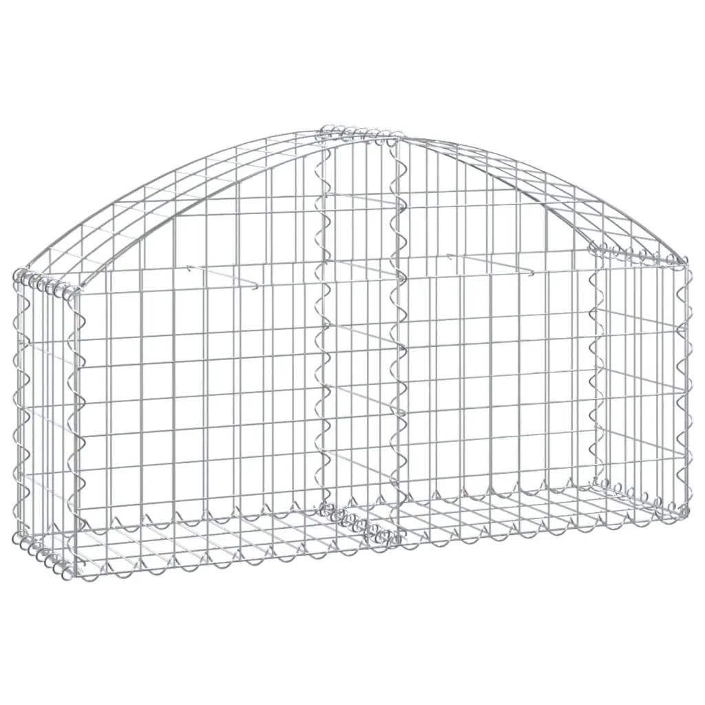 Arched Gabion Basket 100x30x40/60 cm Galvanised Iron 153422 - Home & Garden