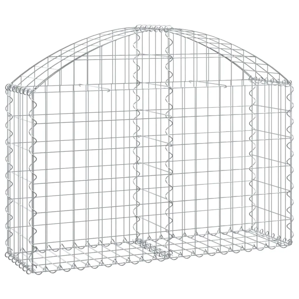 Arched Gabion Basket 100x30x60/80 cm Galvanised Iron 153423 - Home & Garden