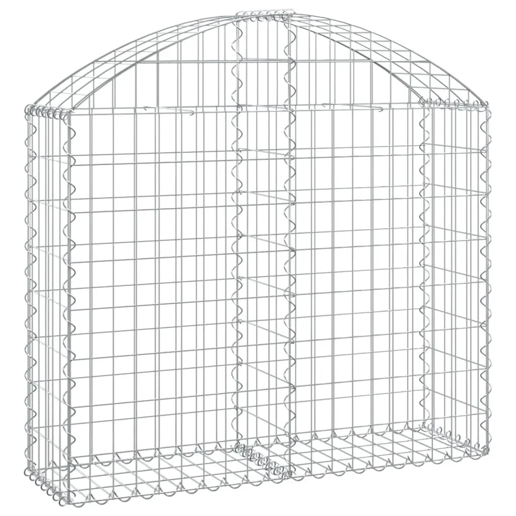 Arched Gabion Basket 100x30x80/100 cm Galvanised Iron 153424 - Home & Garden