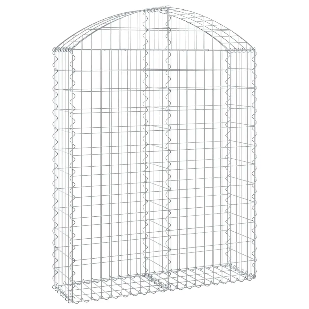 Arched Gabion Basket 100x30x120/140 cm Galvanised Iron 153426 - Home & Garden