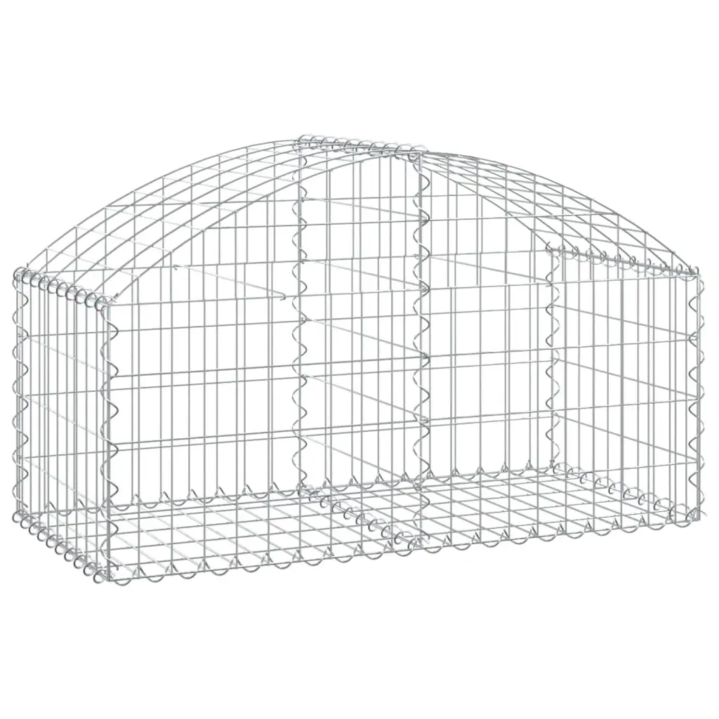 Arched Gabion Basket 100x50x40/60 cm Galvanised Iron 153432 - Home & Garden