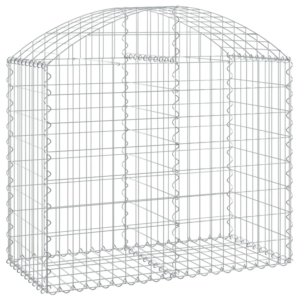 Arched Gabion Basket 100x50x80/100 cm Galvanised Iron 153434 - Home & Garden