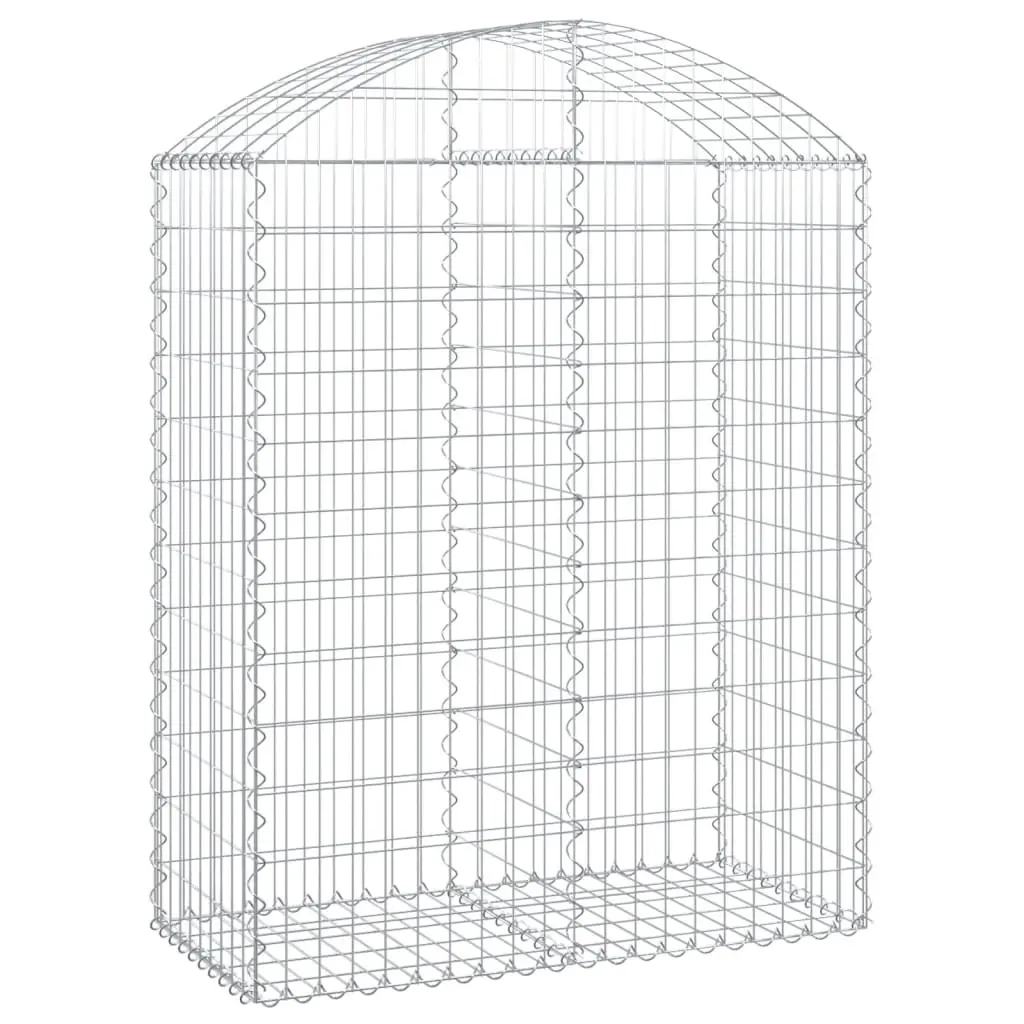 Arched Gabion Basket 100x50x120/140 cm Galvanised Iron 153436 - Home & Garden
