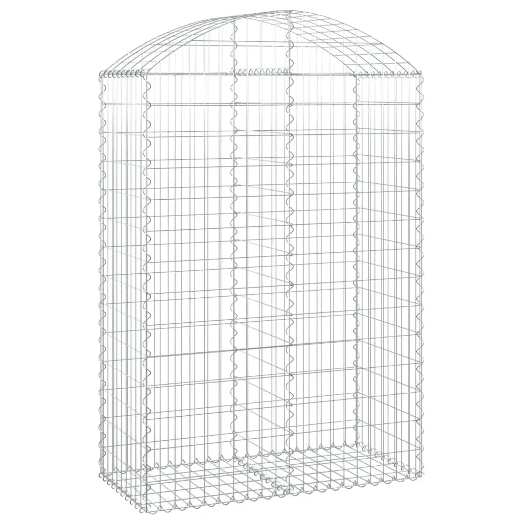 Arched Gabion Basket 100x50x140/160 cm Galvanised Iron 153437 - Home & Garden