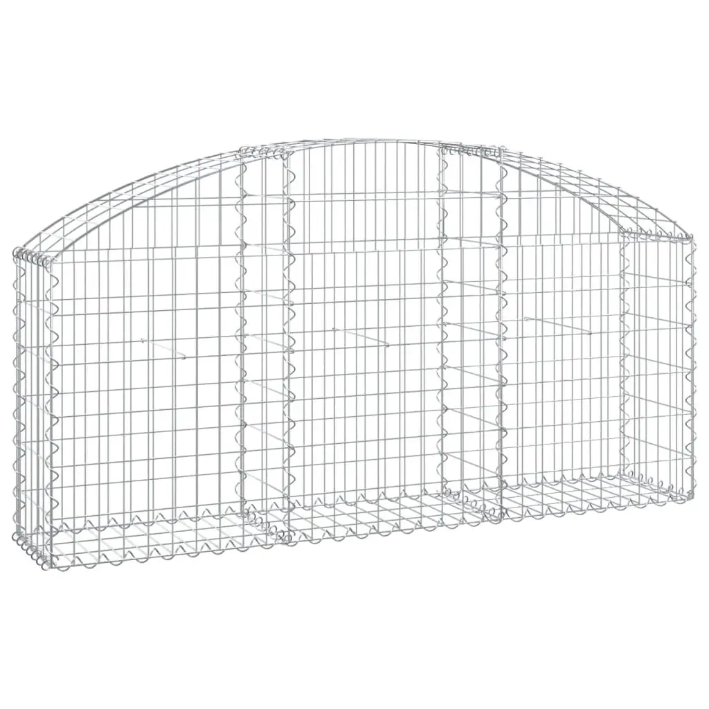 Arched Gabion Basket 150x30x60/80 cm Galvanised Iron 153443 - Home & Garden