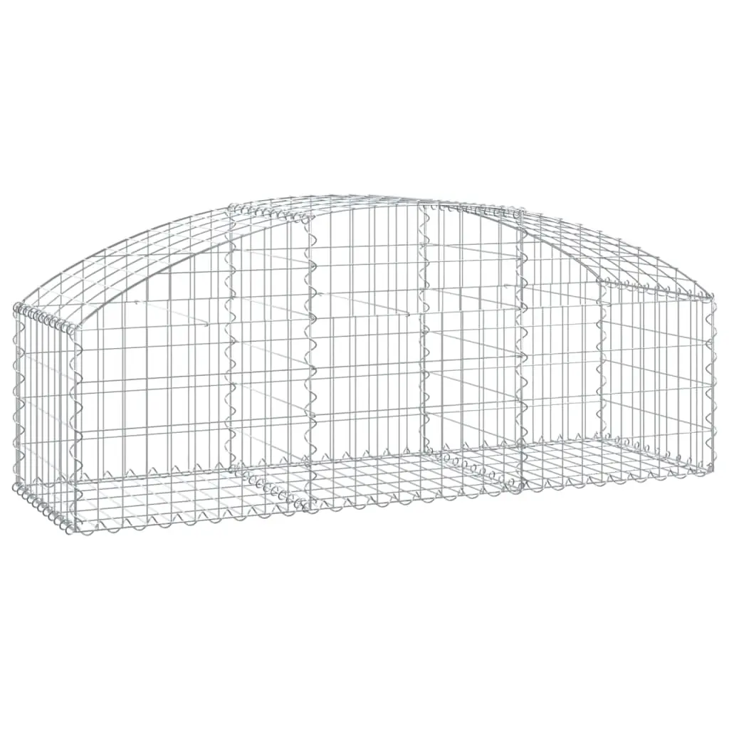 Arched Gabion Basket 150x50x40/60 cm Galvanised Iron 153452 - Home & Garden
