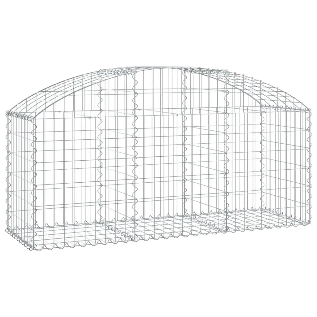 Arched Gabion Basket 150x50x60/80 cm Galvanised Iron 153453 - Home & Garden