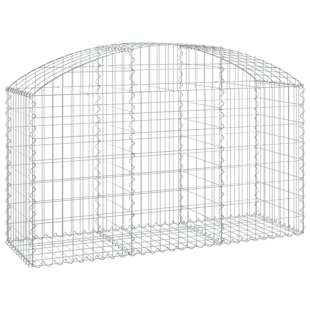 Arched Gabion Basket 150x50x80/100 cm Galvanised Iron 153454 - Home & Garden