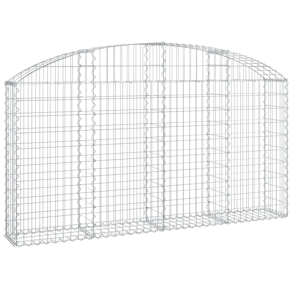 Arched Gabion Basket 200x30x100/120 cm Galvanised Iron 153465 - Home & Garden