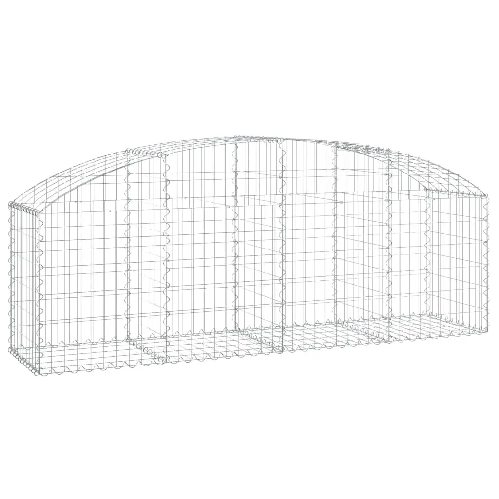 Arched Gabion Basket 200x50x60/80 cm Galvanised Iron 153473 - Home & Garden