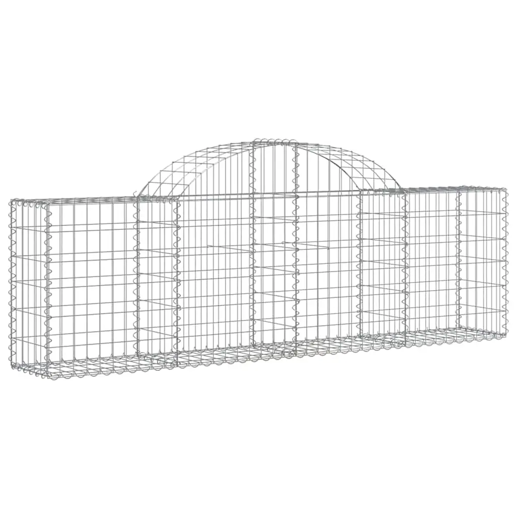 Arched Gabion Basket 200x30x60/80 cm Galvanised Iron 153483 - Home & Garden