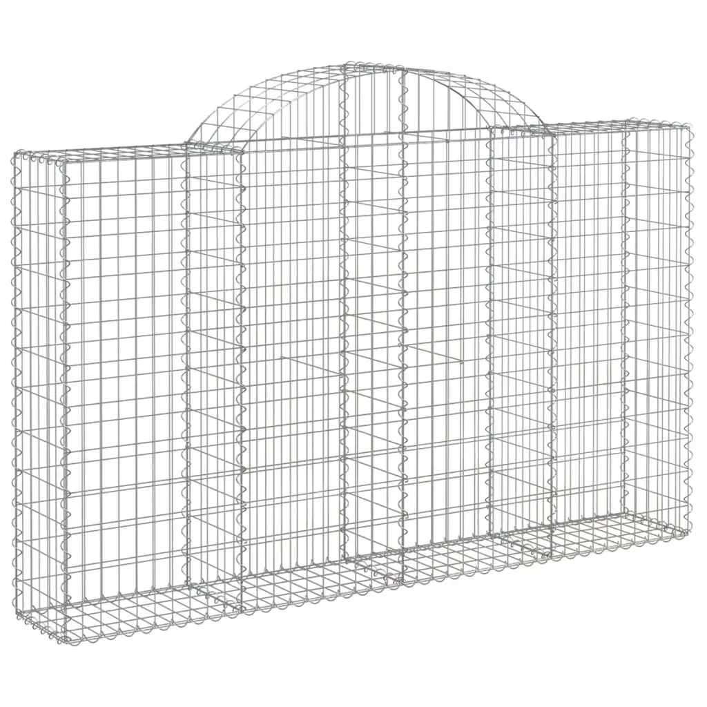 Arched Gabion Basket 200x30x120/140 cm Galvanised Iron 153486 - Home & Garden