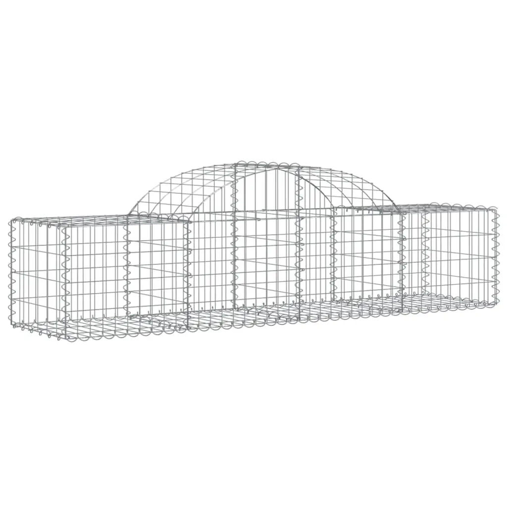 Arched Gabion Basket 200x50x40/60 cm Galvanised Iron 153492 - Home & Garden