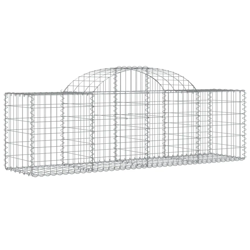 Arched Gabion Basket 200x50x60/80 cm Galvanised Iron 153493 - Home & Garden