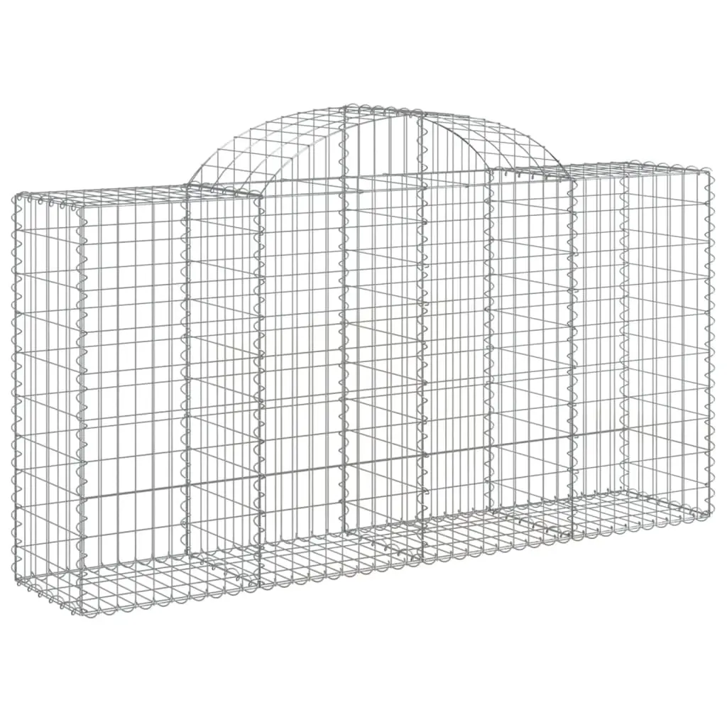 Arched Gabion Basket 200x50x100/120 cm Galvanised Iron 153495 - Home & Garden