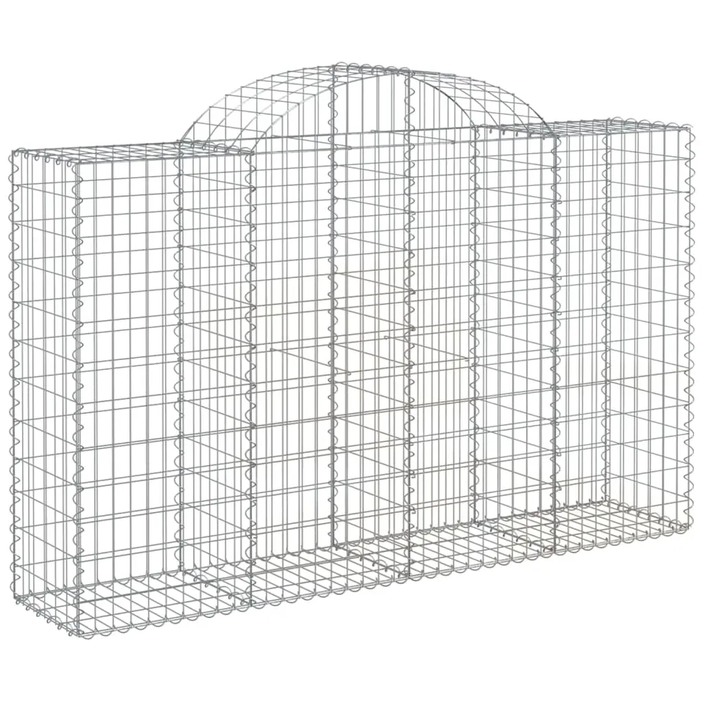 Arched Gabion Basket 200x50x120/140 cm Galvanised Iron 153496 - Home & Garden