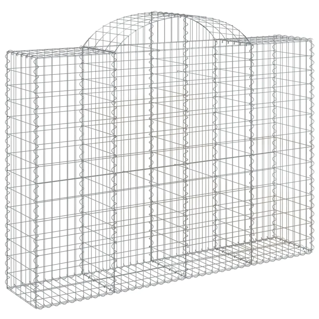 Arched Gabion Basket 200x50x140/160 cm Galvanised Iron 153497 - Home & Garden