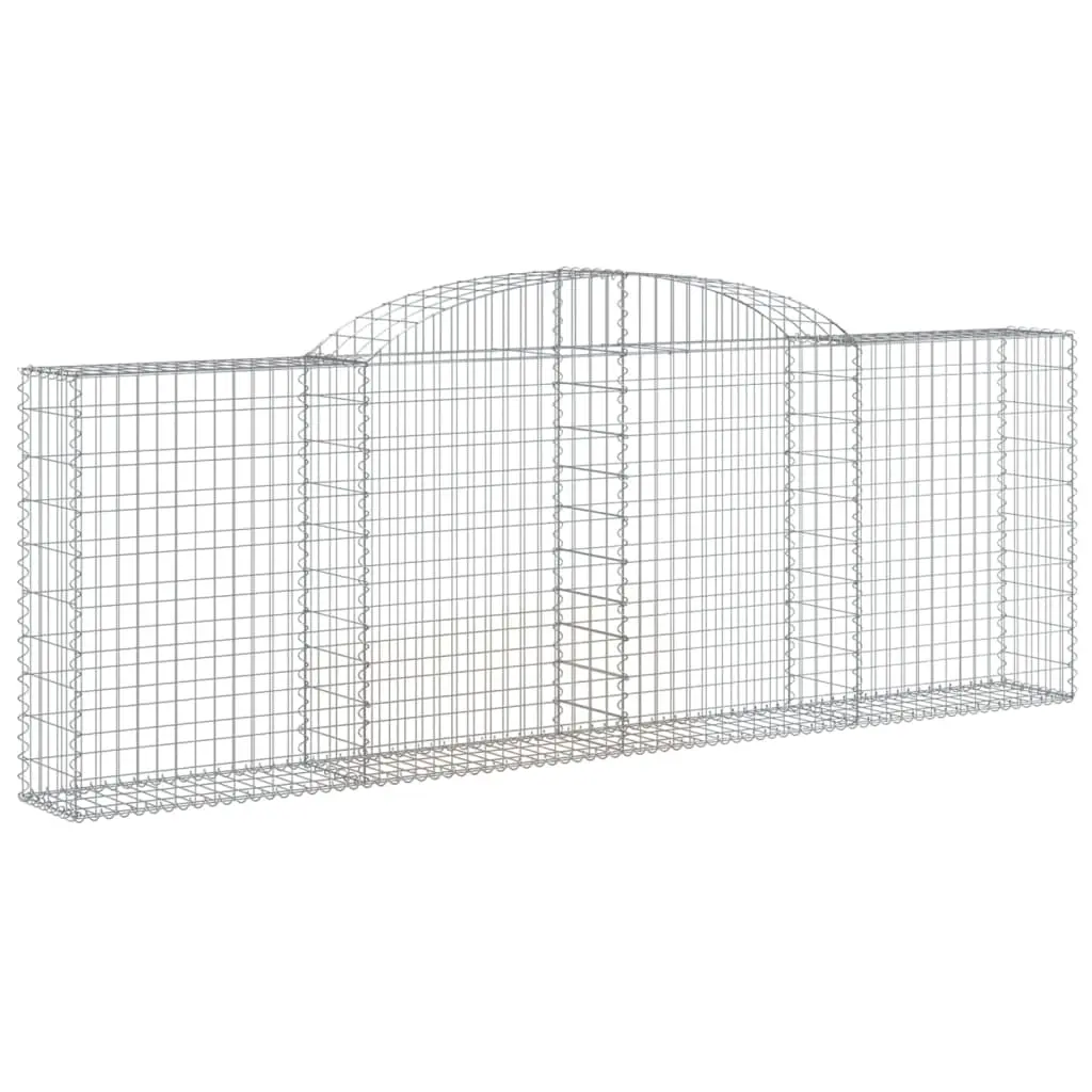 Arched Gabion Basket 300x30x100/120 cm Galvanised Iron 153505 - Home & Garden
