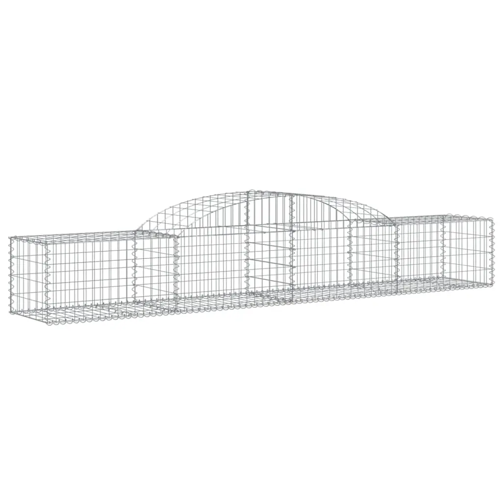 Arched Gabion Basket 300x50x40/60 cm Galvanised Iron 153512 - Home & Garden