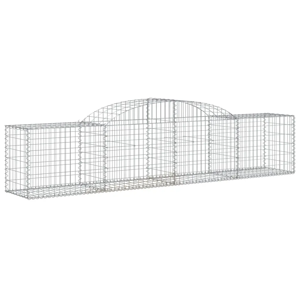 Arched Gabion Basket 300x50x60/80 cm Galvanised Iron 153513 - Home & Garden