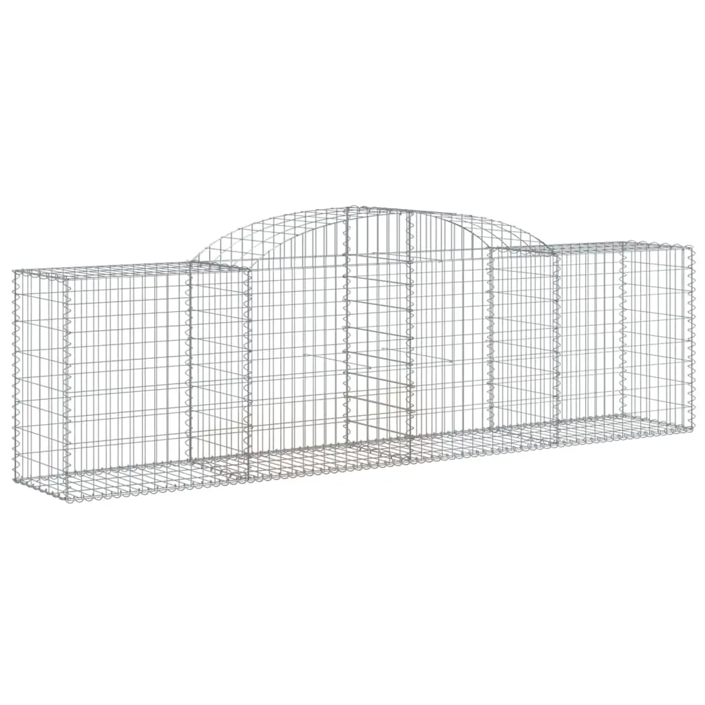 Arched Gabion Basket 300x50x80/100 cm Galvanised Iron 153514 - Home & Garden