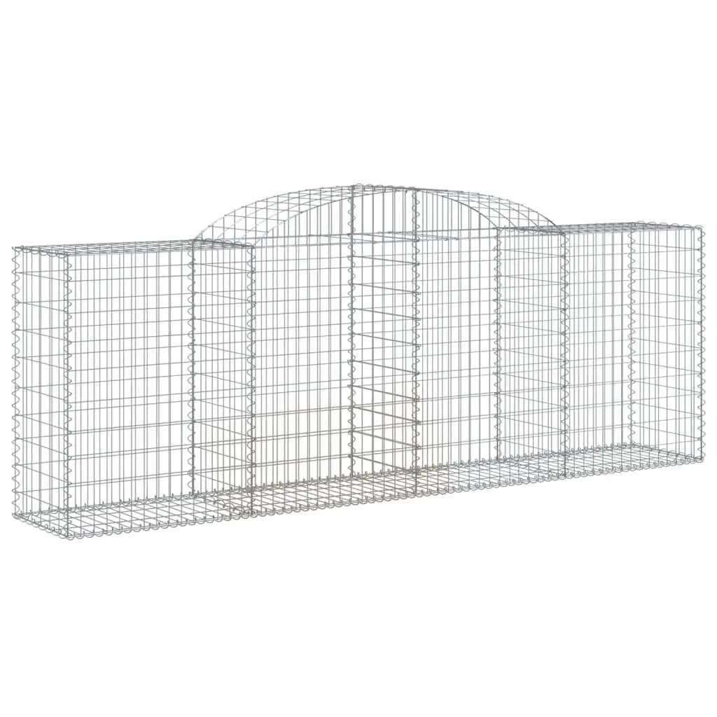 Arched Gabion Basket 300x50x100/120 cm Galvanised Iron 153515 - Home & Garden