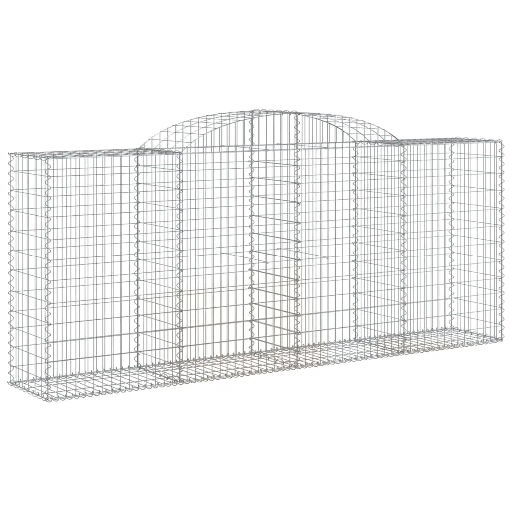 Arched Gabion Basket 300x50x120/140 cm Galvanised Iron 153516 - Home & Garden