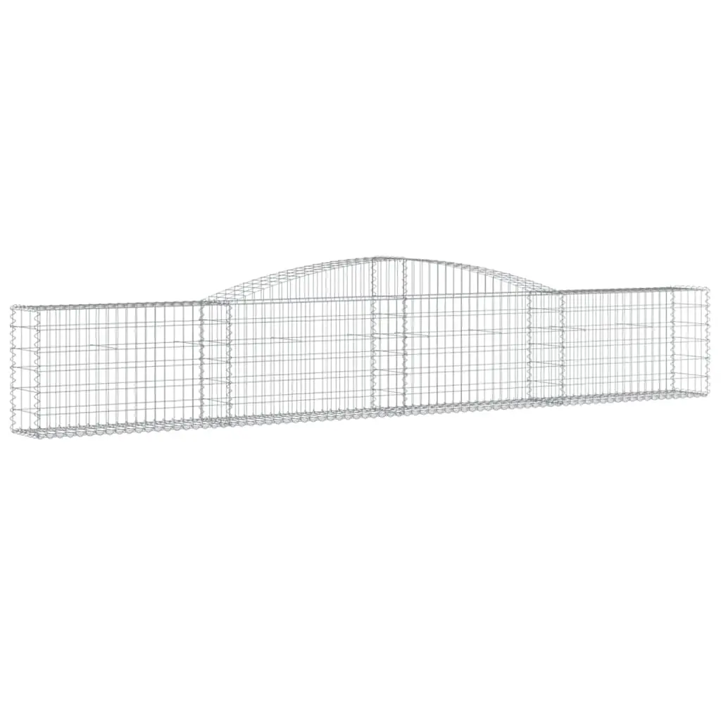 Arched Gabion Basket 400x30x60/80 cm Galvanised Iron 153523 - Home & Garden