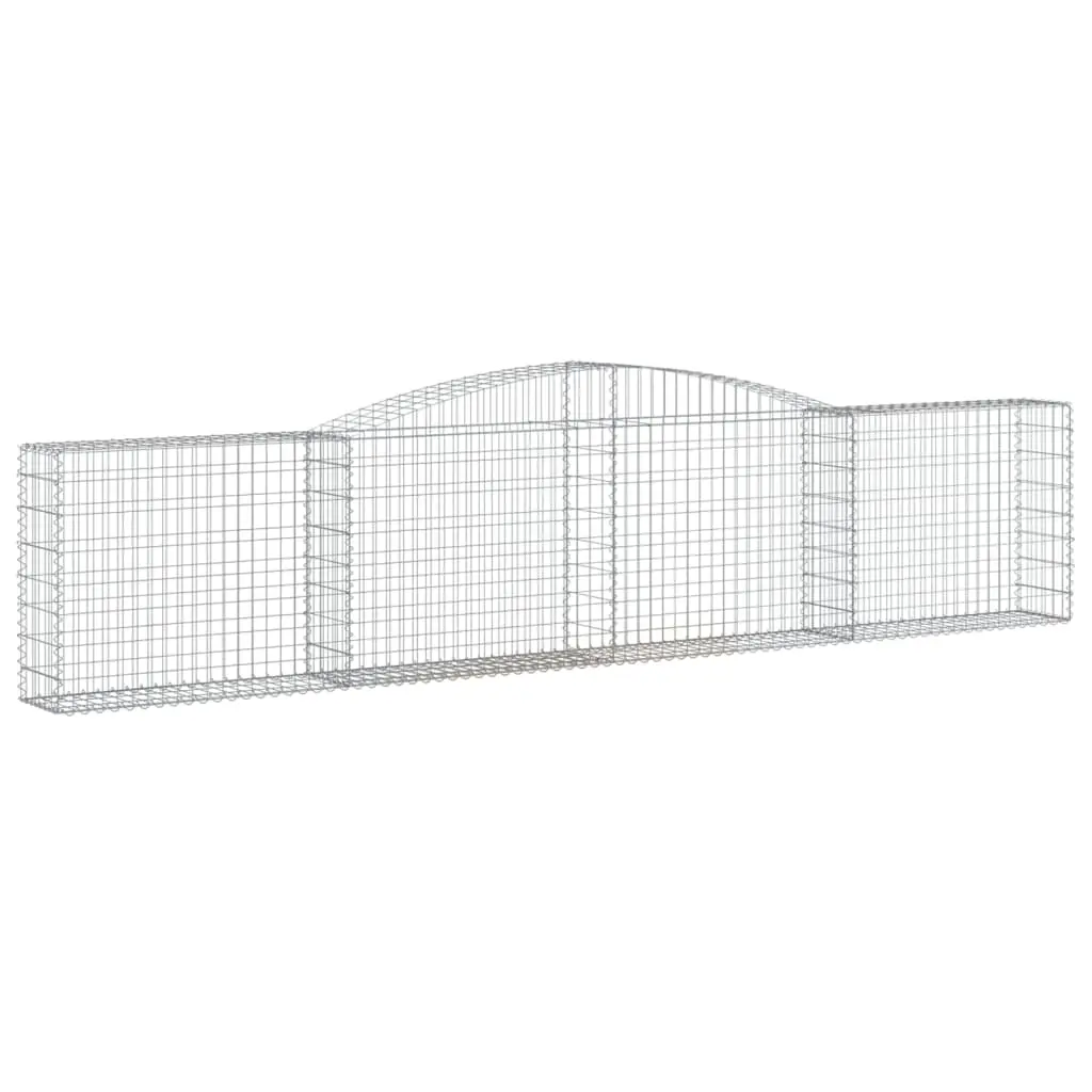 Arched Gabion Basket 400x30x80/100 cm Galvanised Iron 153524 - Home & Garden