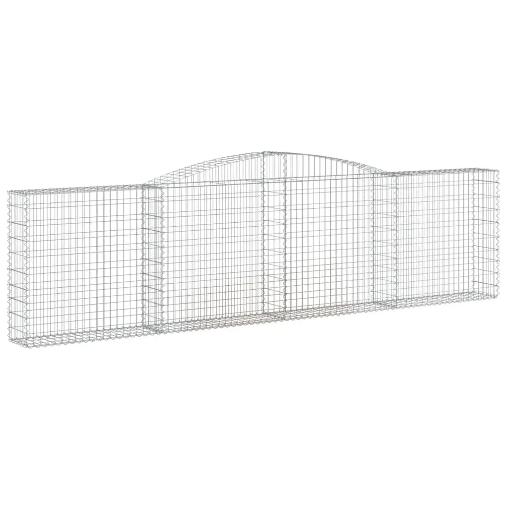 Arched Gabion Basket 400x30x100/120 cm Galvanised Iron 153525 - Home & Garden