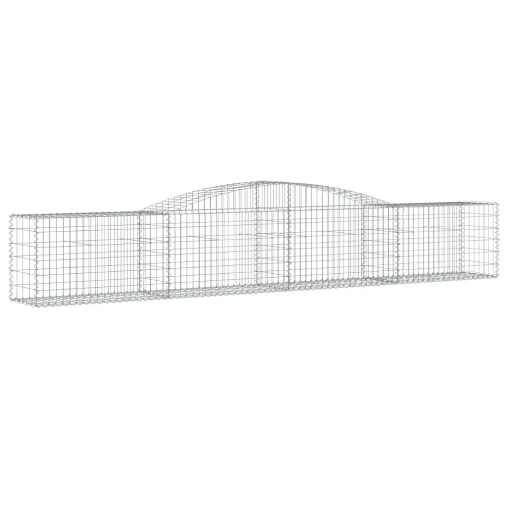 Arched Gabion Basket 400x50x60/80 cm Galvanised Iron 153533 - Home & Garden