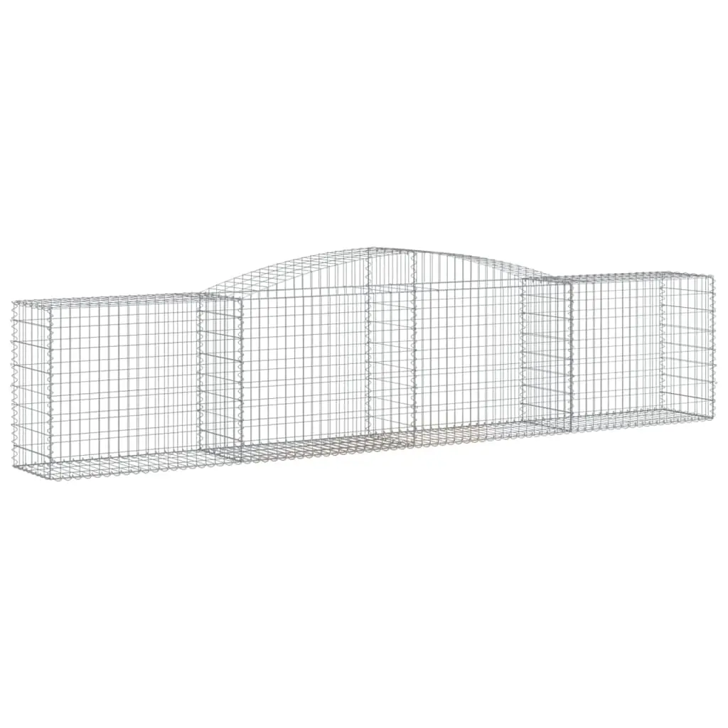 Arched Gabion Basket 400x50x80/100 cm Galvanised Iron 153534 - Home & Garden