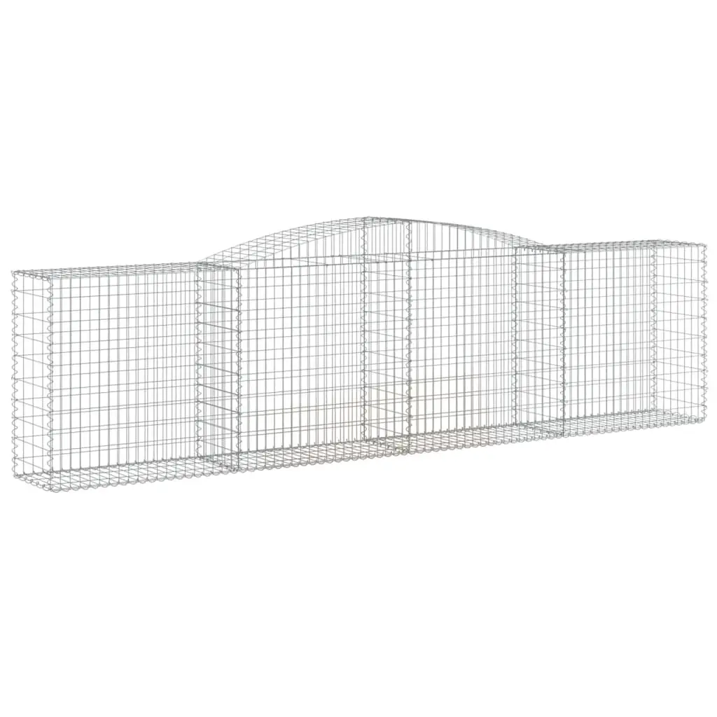Arched Gabion Basket 400x50x100/120 cm Galvanised Iron 153535 - Home & Garden