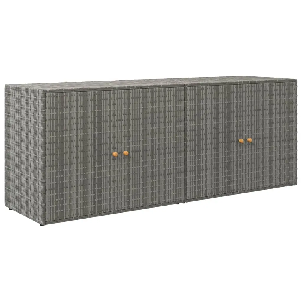 Garden Storage Cabinet Grey 198x55.5x80 cm Poly Rattan 319871 - Furniture