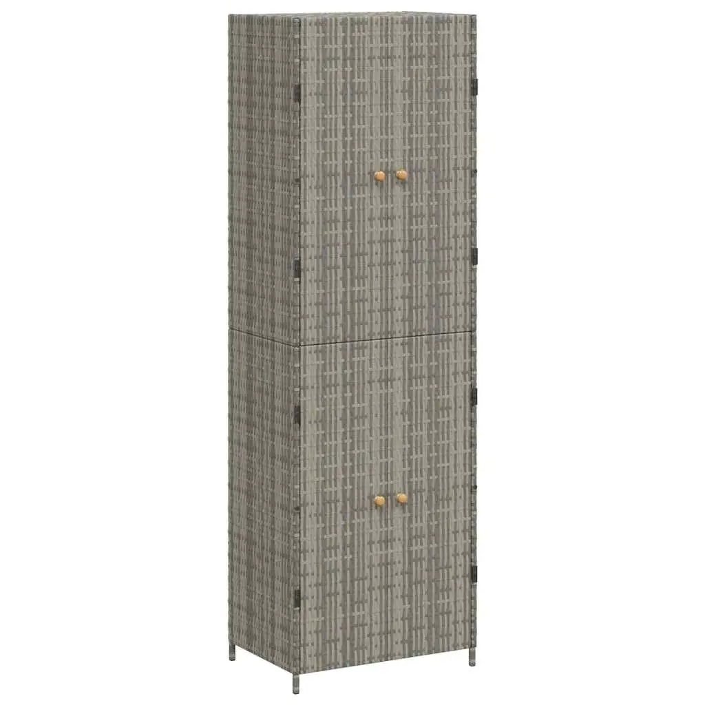 Garden Storage Cabinet Grey 59x40x180 cm Poly Rattan 319873 - Furniture