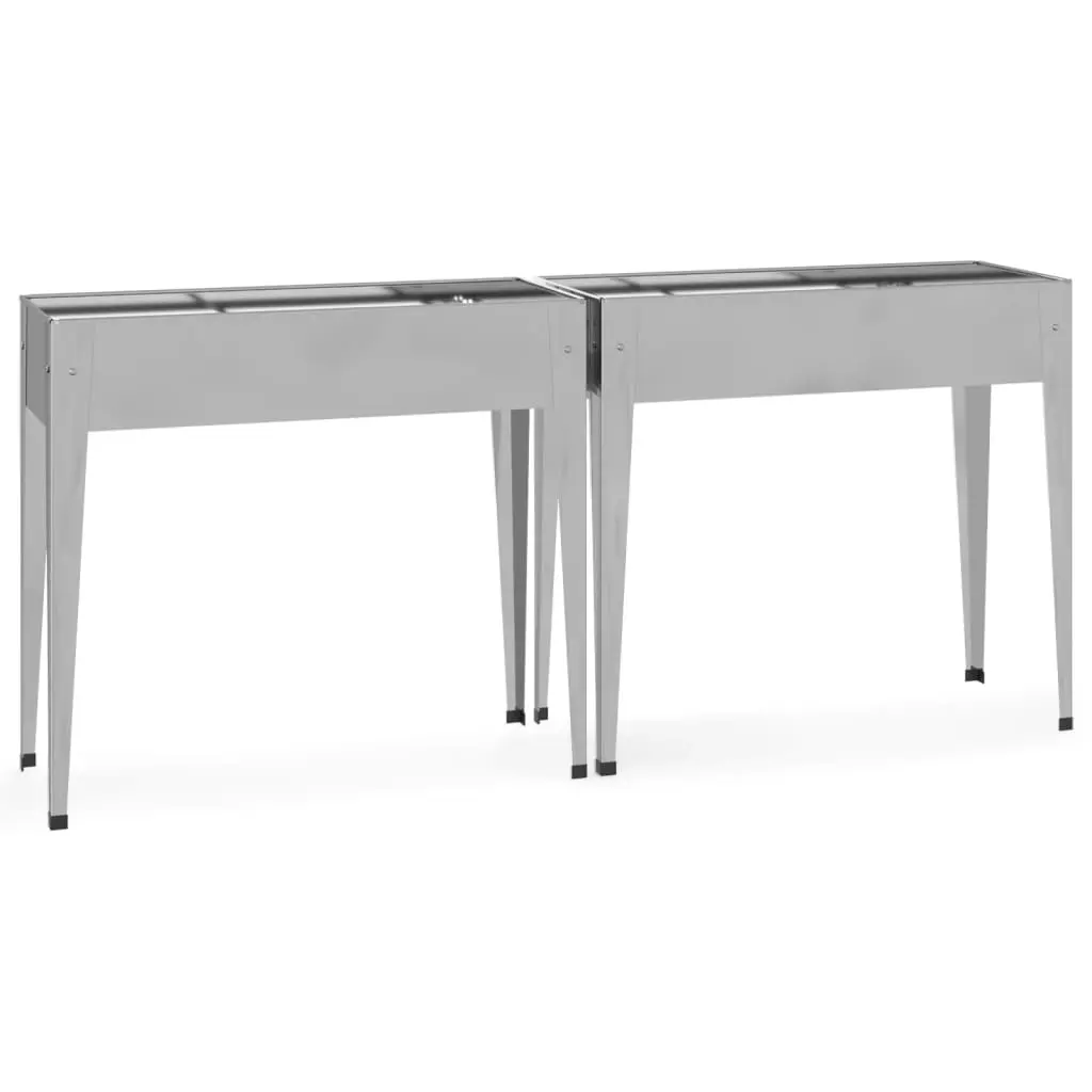 Garden Planters 2 pcs Galvanised Steel 3154236 - Home & Garden