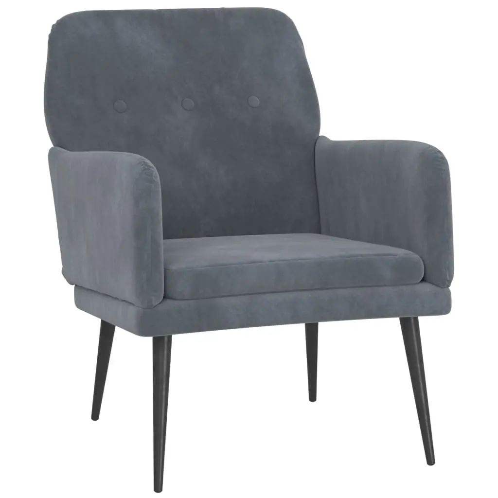 Armchair Dark Grey 62x79x79 cm Velvet 351405 - Furniture
