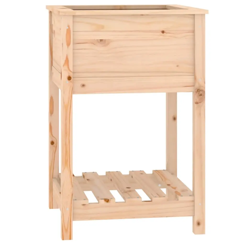 Planter with Shelf 54x54x81 cm Solid Wood Pine 823773 - Home & Garden