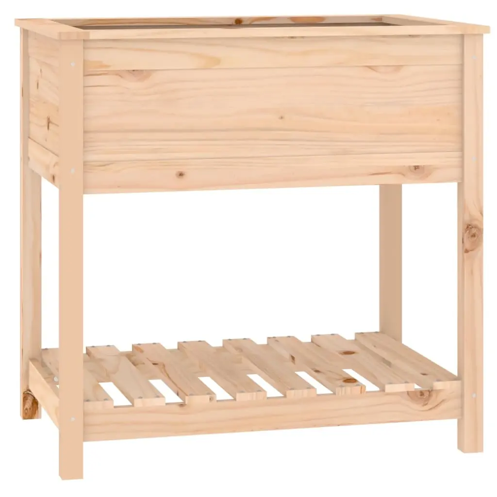 Planter with Shelf 82.5x54x81 cm Solid Wood Pine 823780 - Home & Garden