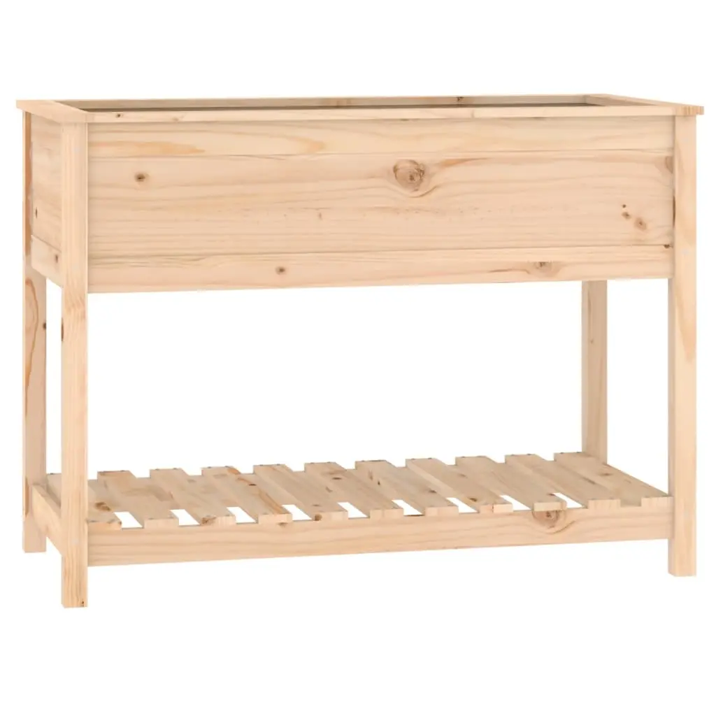 Planter with Shelf 111.5x54x81 cm Solid Wood Pine 823787 - Home & Garden