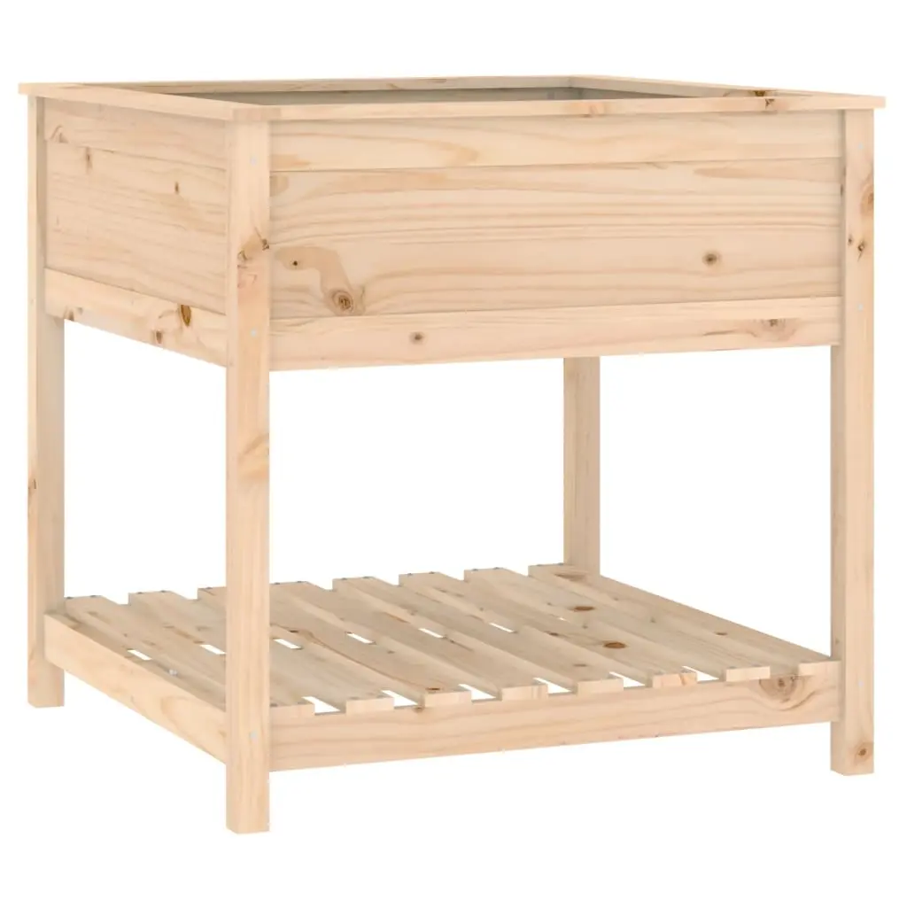 Planter with Shelf 82.5x82.5x81 cm Solid Wood Pine 823794 - Home & Garden
