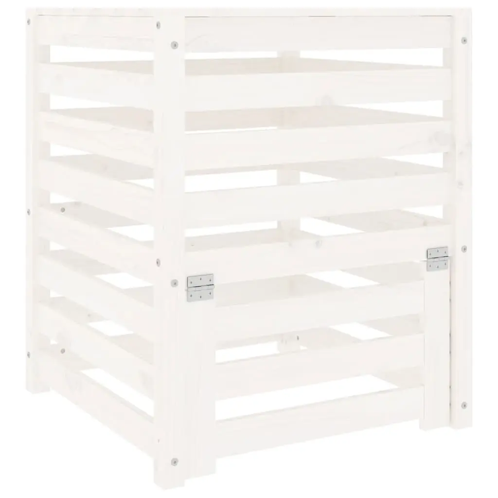 Composter White 63.5x63.5x77.5 cm Solid Wood Pine 823809 - Home & Garden