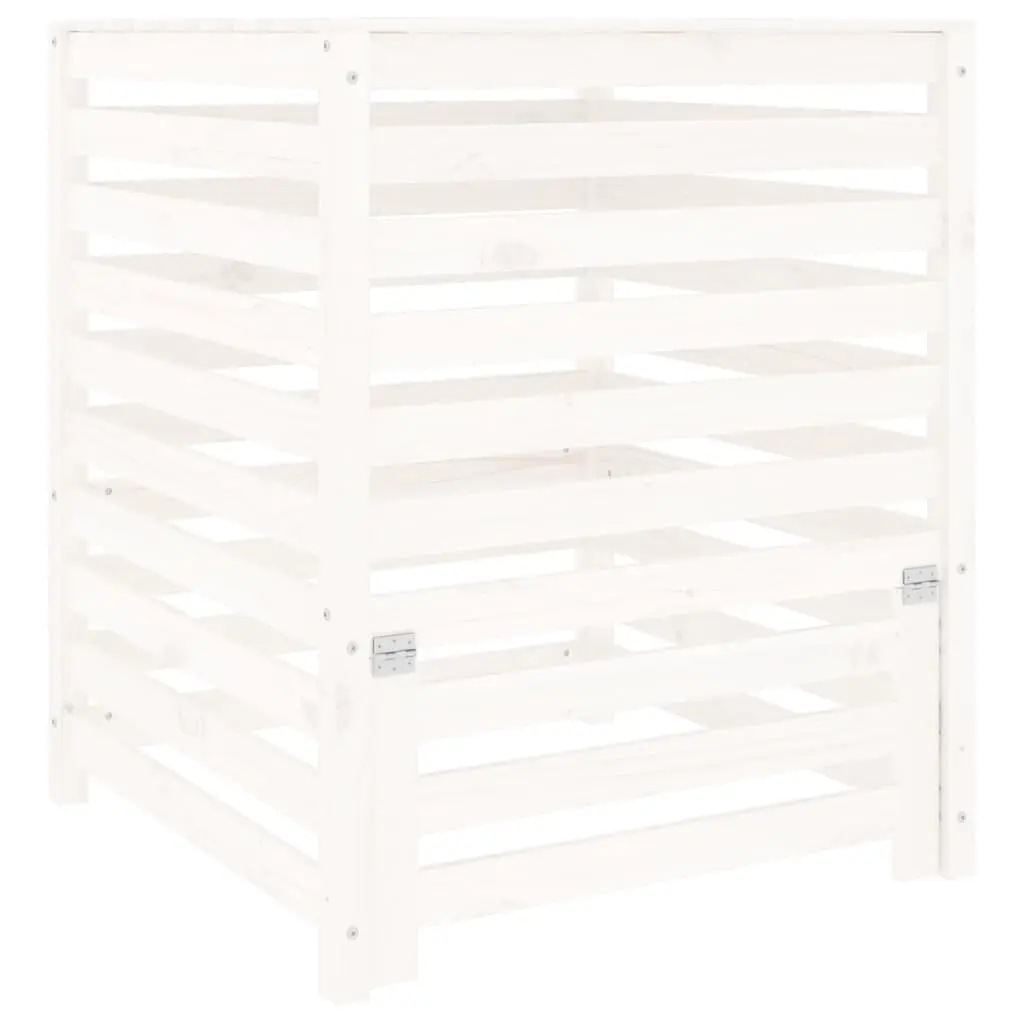 Composter White 82.5x82.5x99.5 cm Solid Wood Pine 823816 - Home & Garden