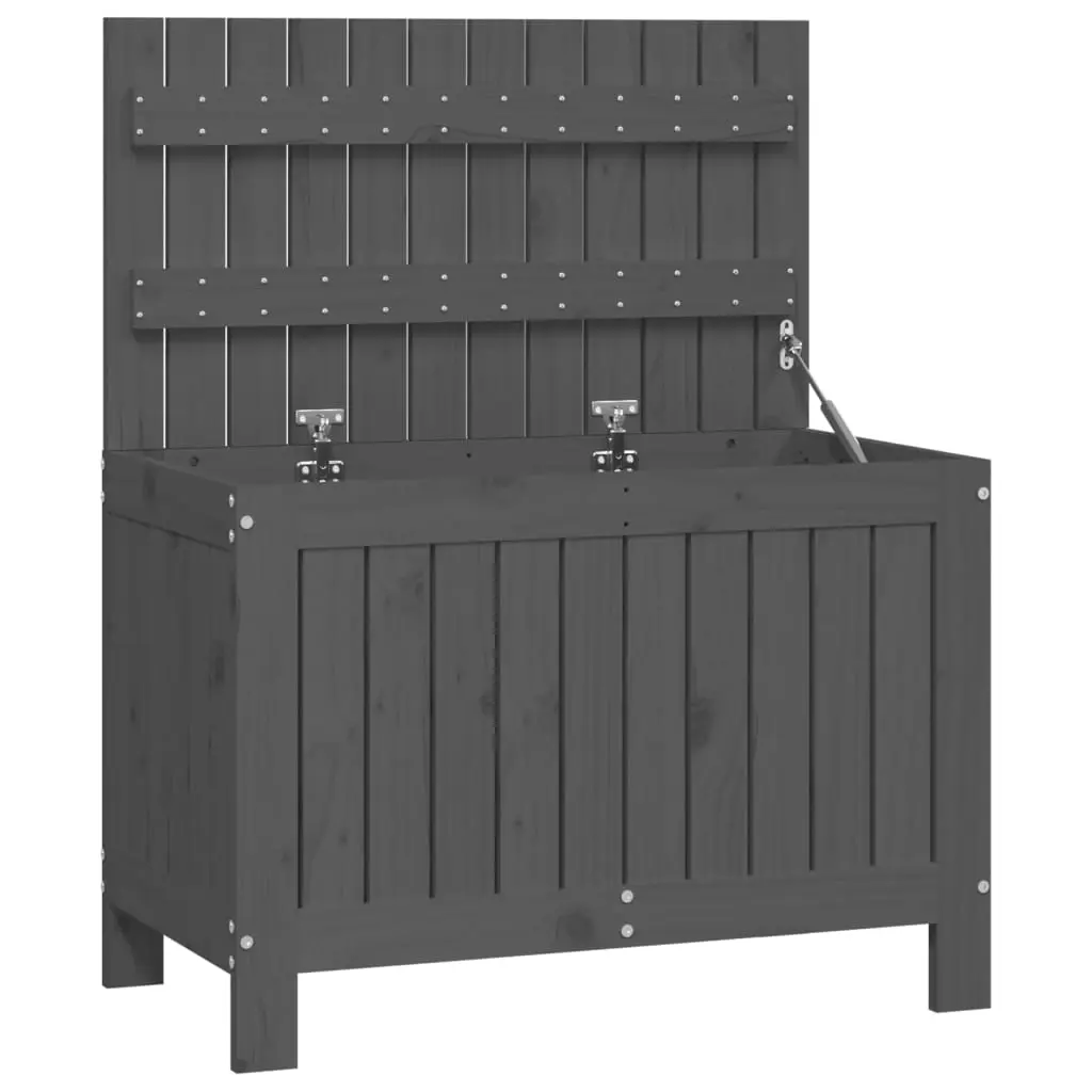 Garden Storage Box Grey 76x42.5x54 cm Solid Wood Pine 823824 - Outdoor Storage Boxes - Up to 60% off